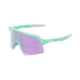 Sunglasses 100% S3, Soft Tact Mint frame - HiPER Lavender Mirror Lens - Genetik Sport