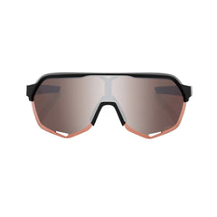 Sunglasses 100% S2 Soft Tact Black - HiPer Crimson Silver Mirror - Genetik Sport