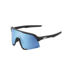 Sunglasses 100% S3 Matte Black - HiPER Blue Multilayer Mirror Lens - Genetik Sport