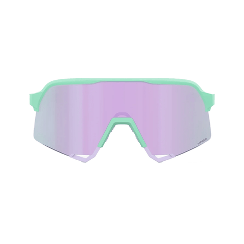 Sunglasses 100% S3, Soft Tact Mint frame - HiPER Lavender Mirror Lens - Genetik Sport
