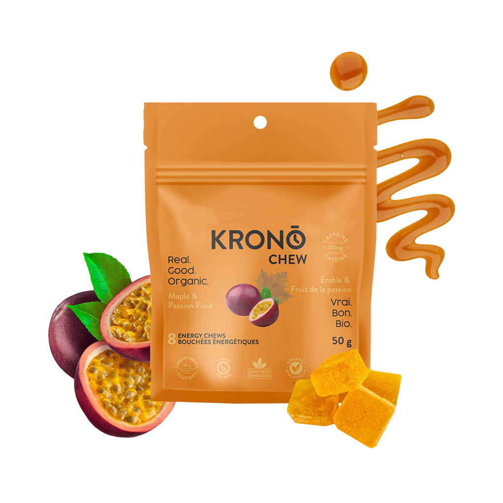 Energetic Chews KRONO Maple Passion Fruit Caffeine 50g - Genetik Sport