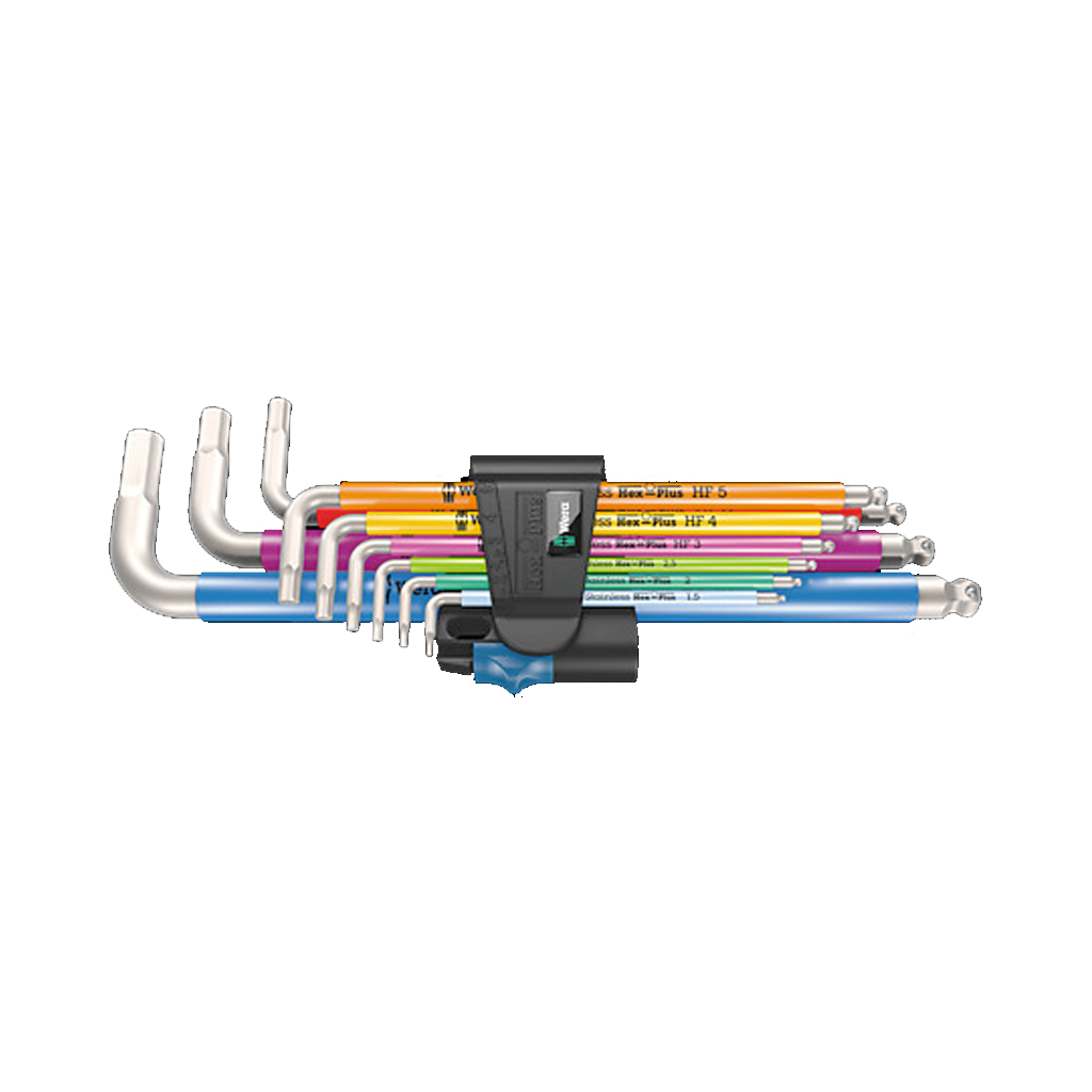 Set Wera 3950/9 Hex-Plus Multicolour Metric HF Stainless - 9 Pieces