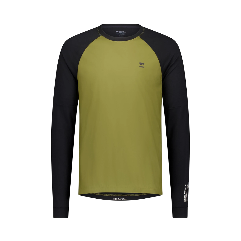 Jersey Mons Royale Mens Tarn Bike Wind Lock Up LS - Fern/Black - Genetik Sport