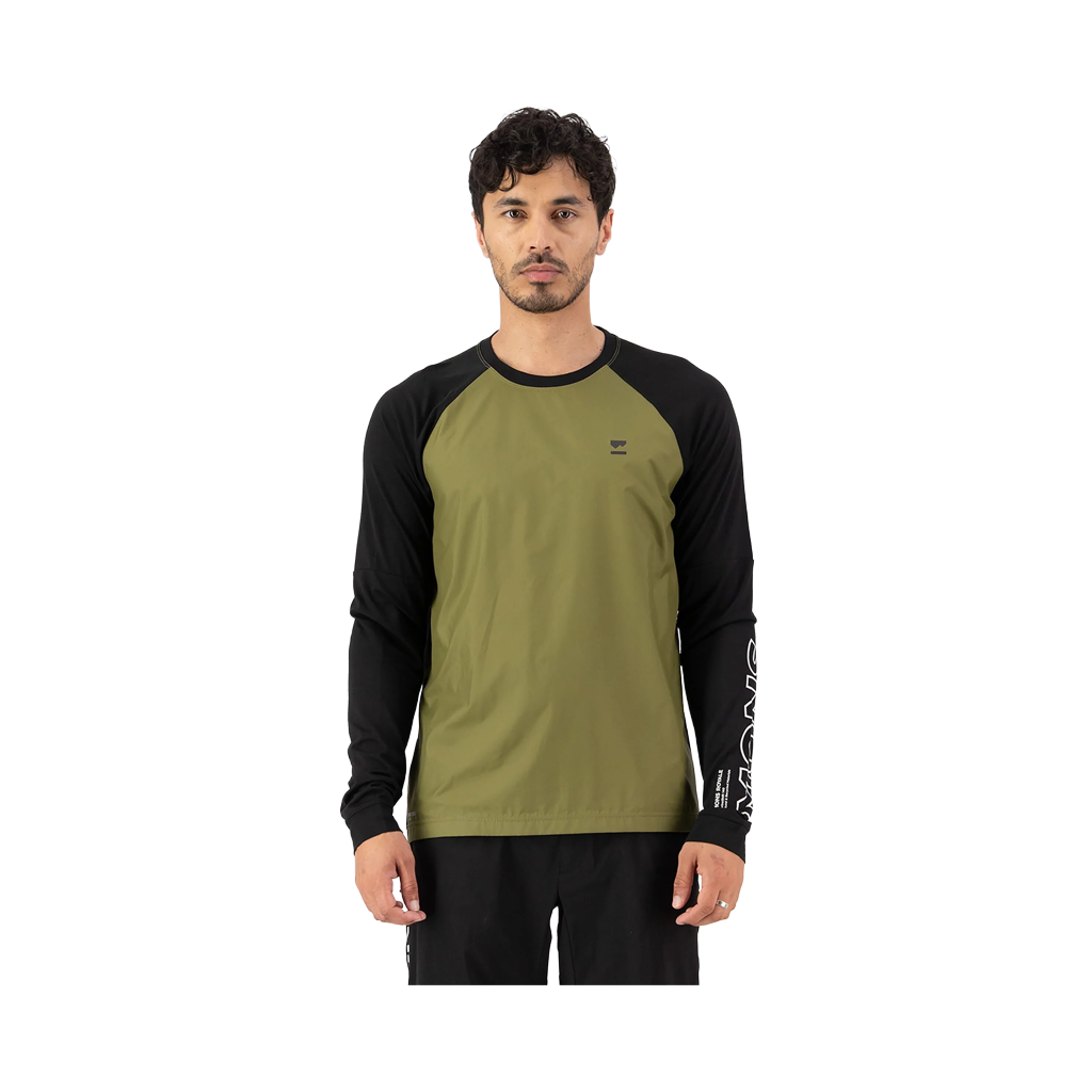 Jersey Mons Royale Mens Tarn Bike Wind Lock Up LS - Fern/Black - Genetik Sport