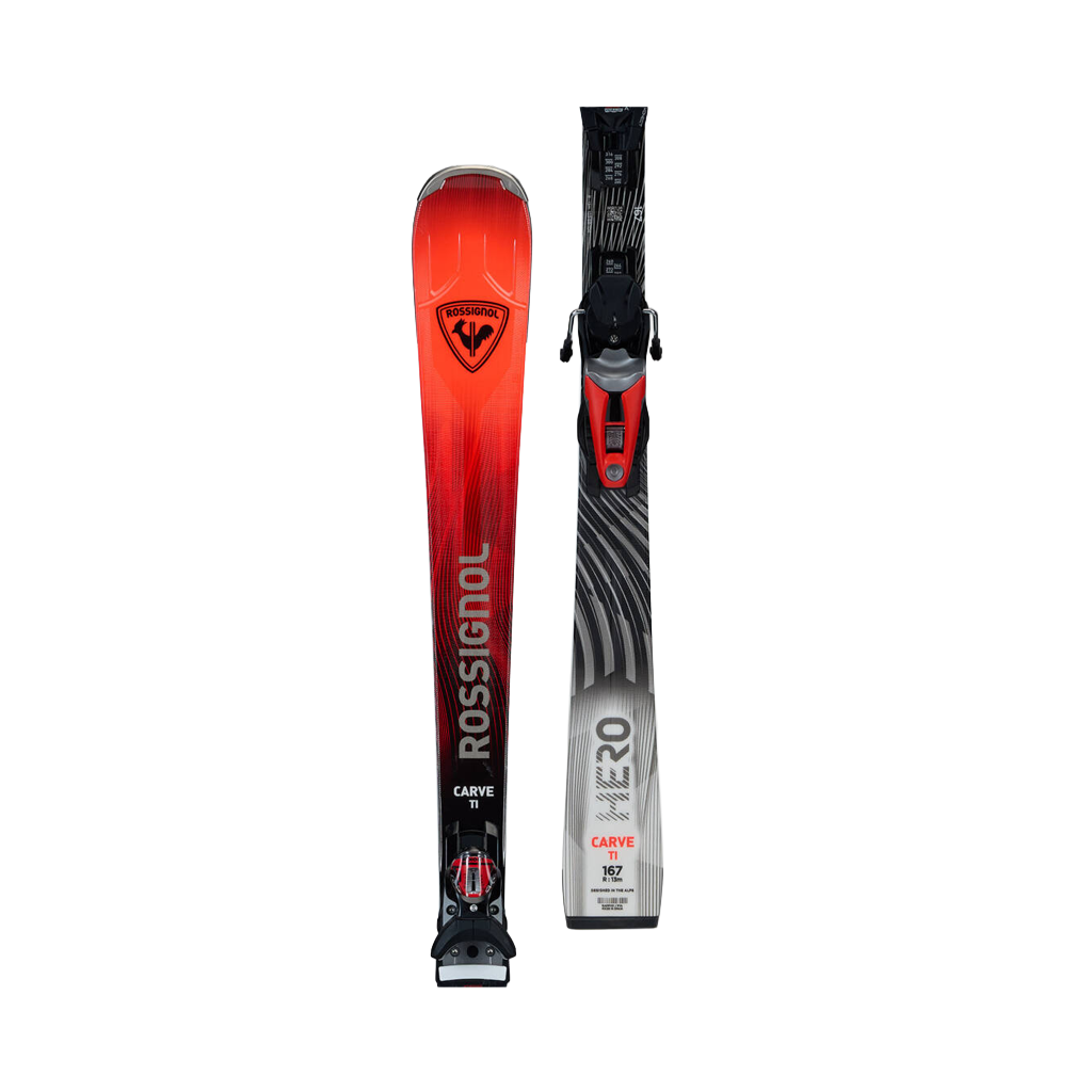 Skis Rossignol Hero Carve TI + NX 12 Konect GW B80 Silver Red - Genetik Sport