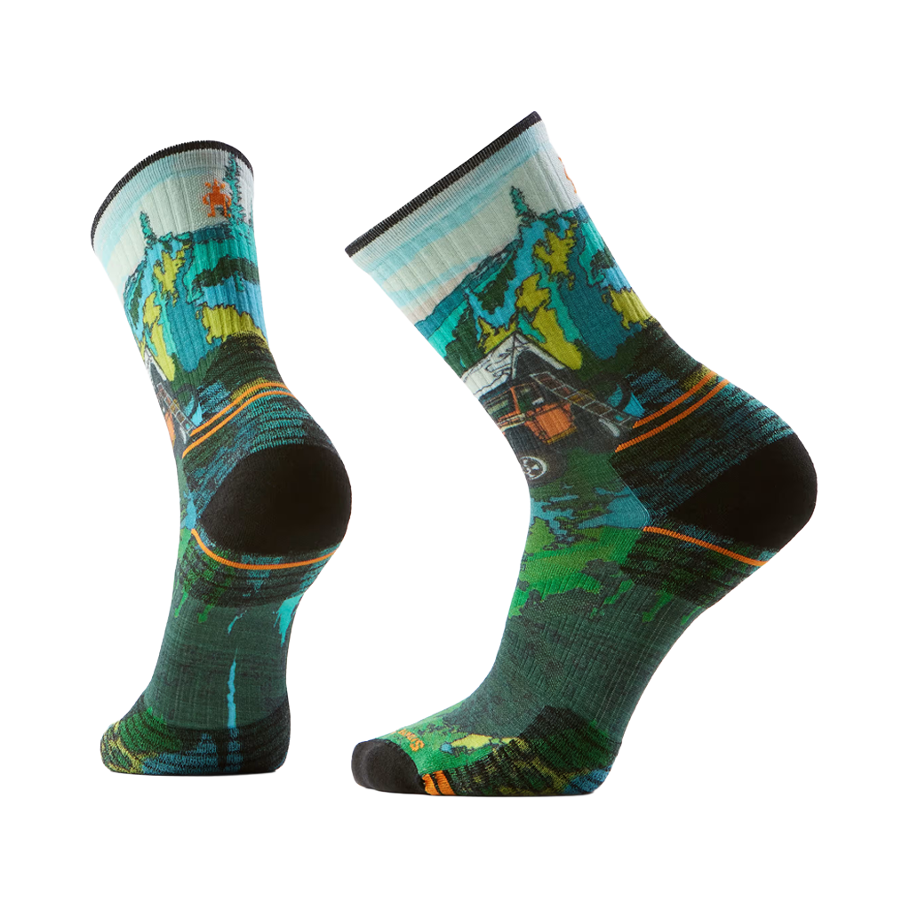 Socks Smartwool Hike Targeted Cushion Trail Trekker Print - Winter Moss - Genetik Sport