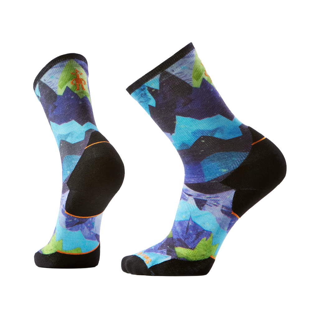 Socks Smartwool Trail Run Targeted Cushion Summit Sector Print - Nightfall Blue - Genetik Sport