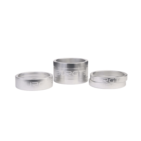 Stem Spacer Kit Burgtec 2x 5mm 1x 10mm 1x 20mm Rhodium Silver - Genetik Sport