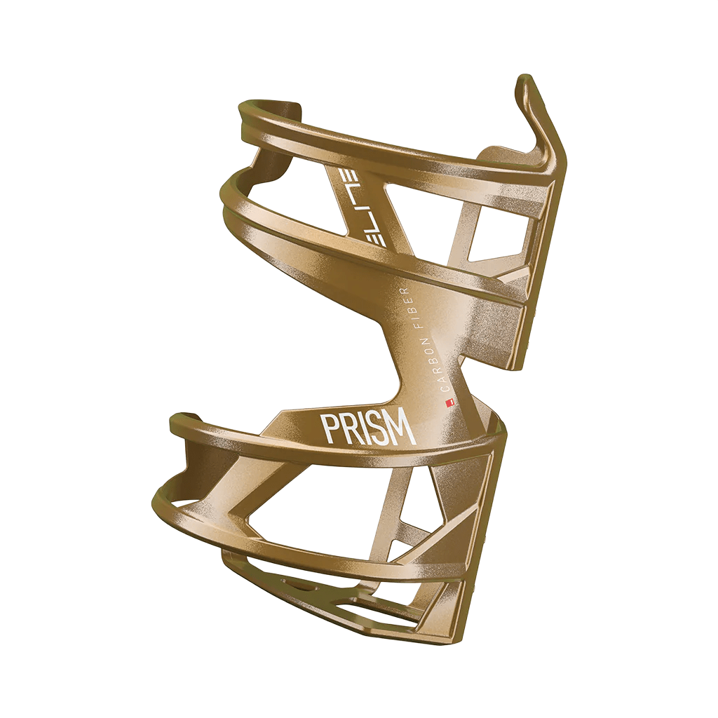 Bottle Cage Elite Prism Carbon Right - Gold Metal / White Graphic - Genetik Sport
