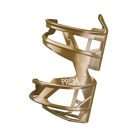 Bottle Cage Elite Prism Carbon Right - Gold Metal / White Graphic - Genetik Sport