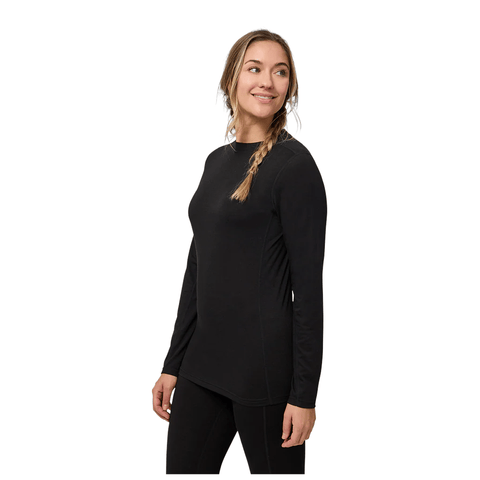 Baselayer Kombi Womens Merinomix Pro Crew Top - Black - Genetik Sport