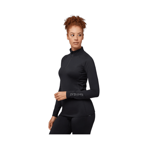 Baselayer Kombi Womens Redheat Extreme Zip - Black - Genetik Sport