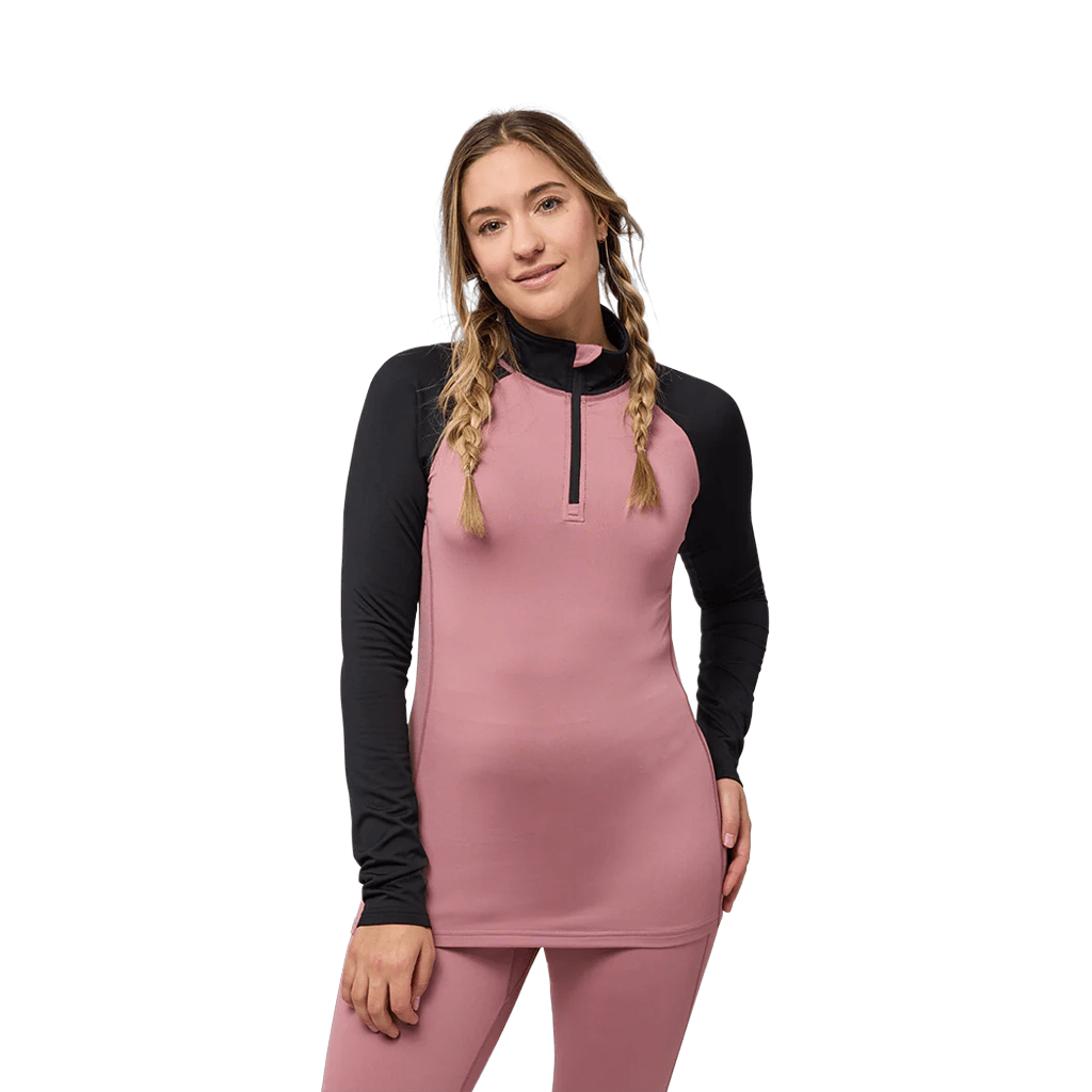 Baselayer Kombi Womens Redheat Extreme Zip - Nostalgia Rose - Genetik Sport