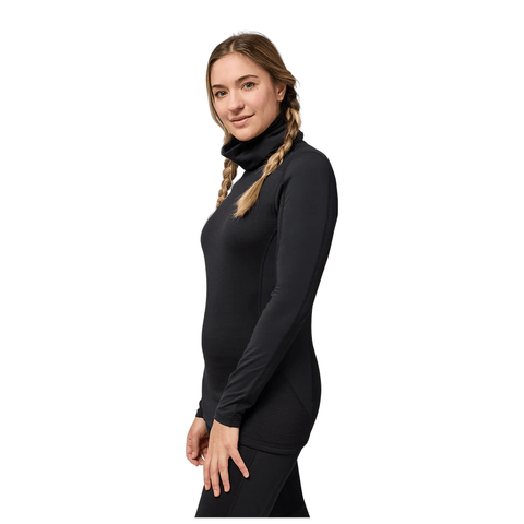 Baselayer Kombi Womens Redheat Pro Grid Mock Top - Black - Genetik Sport