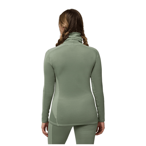 Baselayer Kombi Womens Redheat Pro Grid Mock Top - Moss - Genetik Sport