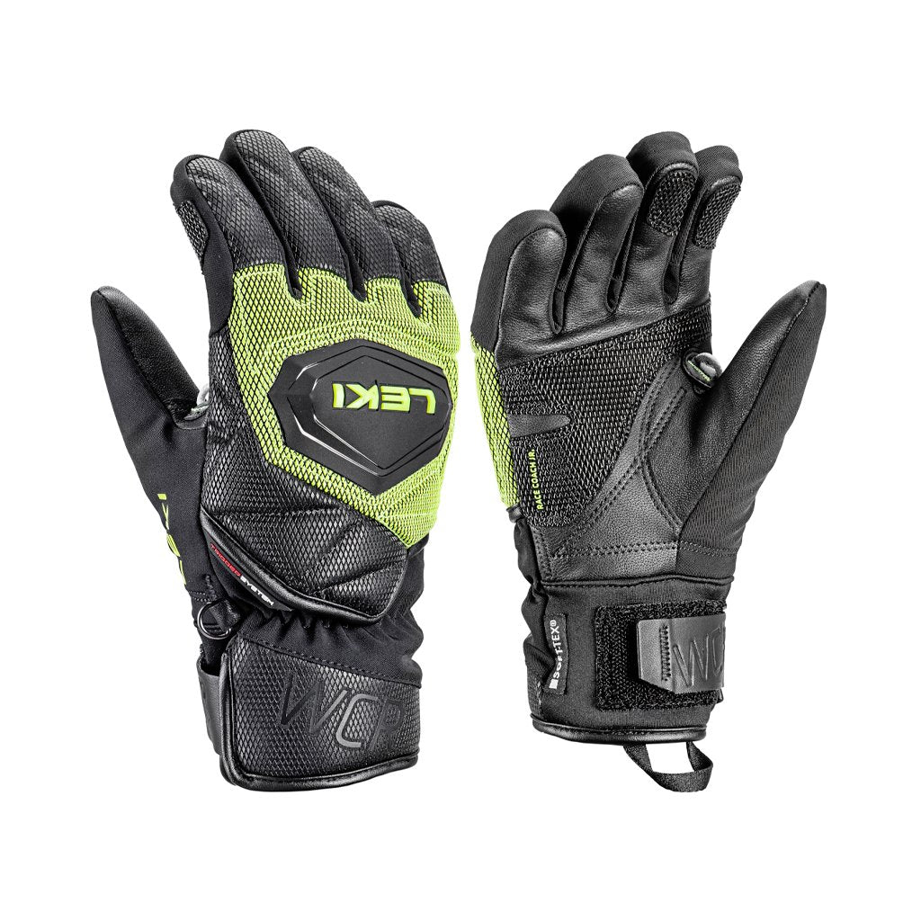 Mitts Leki Junior WCR Coach 3D - Black/Ice Lemon - Genetik Sport