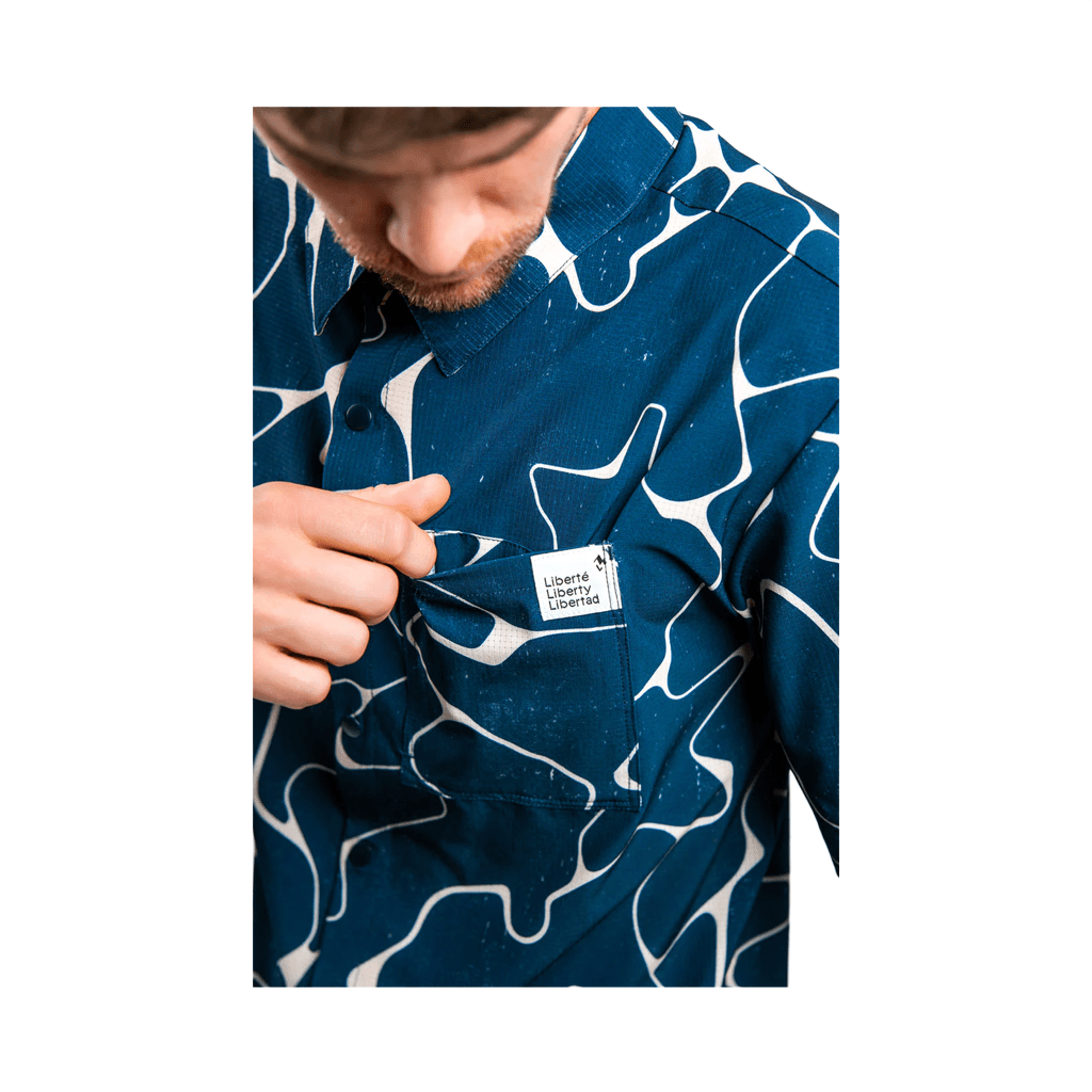Tech Shirt Libe Mens Thanan SS - Blue Night - Genetik Sport