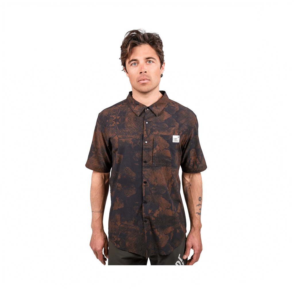 Tech Shirt Libe Mens Thanan SS - Brown - Genetik Sport