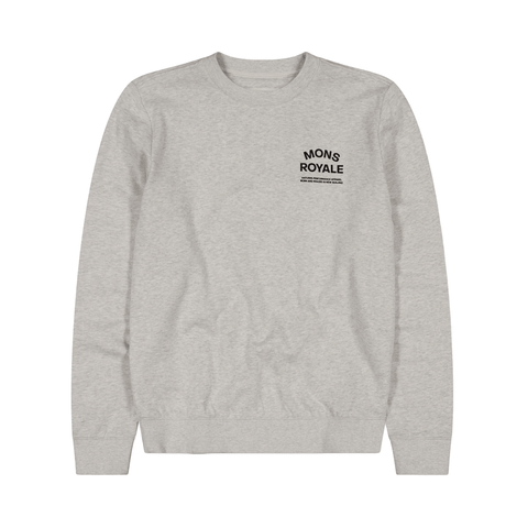 Crew Neck Mons Royale Womens Inversion Merino - Light Grey Heather - Genetik Sport
