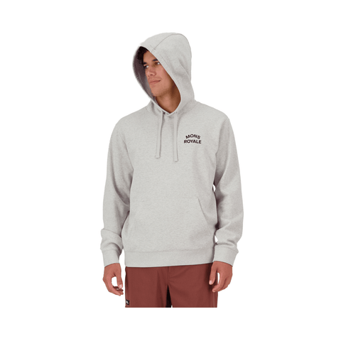Hoodie Mons Royale Mens Inversion Merino - Light Grey Heather - Genetik Sport