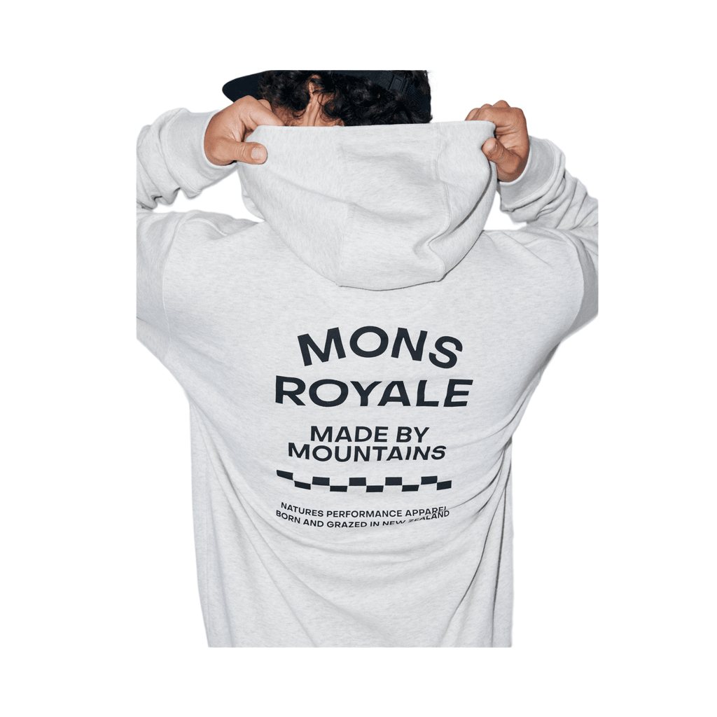 Hoodie Mons Royale Mens Inversion Merino - Light Grey Heather - Genetik Sport