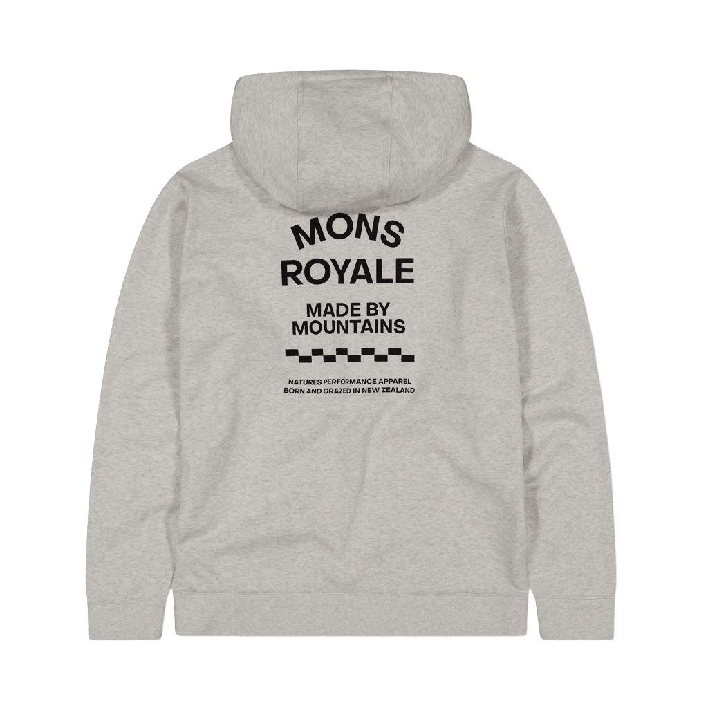 Hoodie Mons Royale Mens Inversion Merino - Light Grey Heather - Genetik Sport