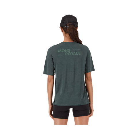 Jersey Mons Royale Womens Aero Ultralight Merino SS - Dark Cypress - Genetik Sport