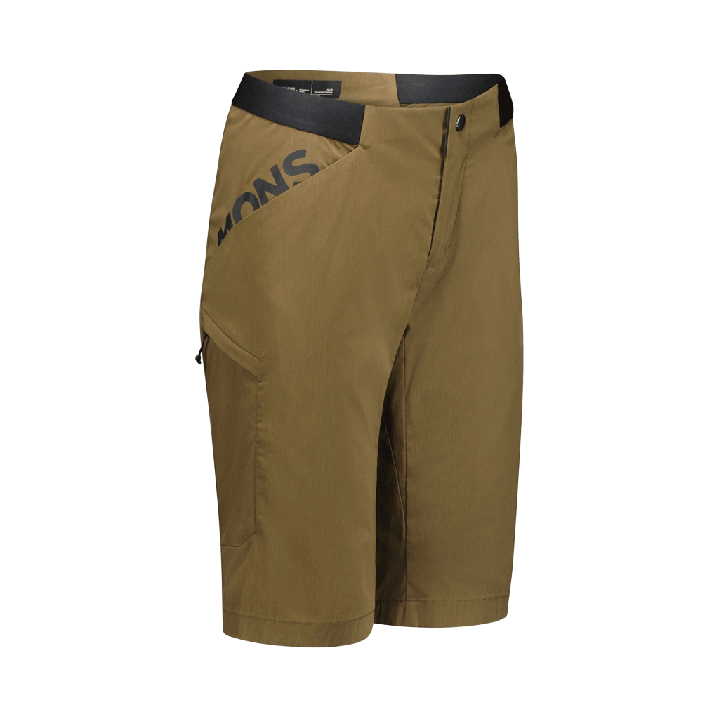 Shorts Mons Royale Womens Diversion Merino Trail Vert Lock Up - Dark Olive - Genetik Sport