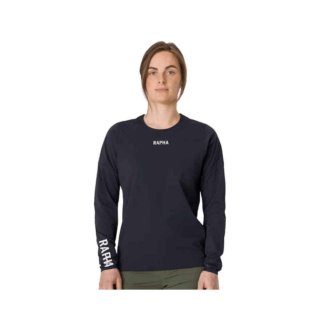 Jersey Rapha Womens Trail Finale Windblock LS - Black / White - Genetik Sport