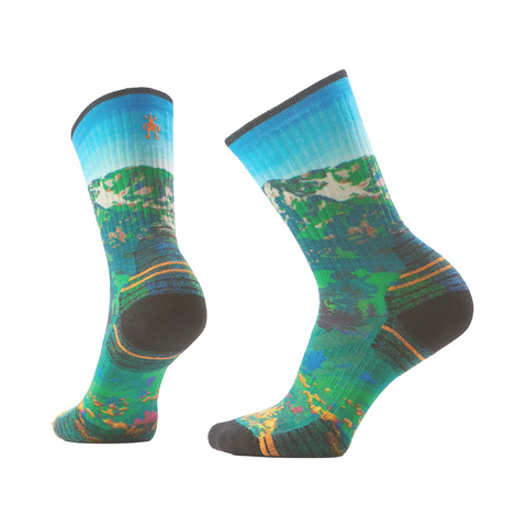 Socks Smartwool Womens Hike Targeted Cushion Lake Print - Capri - Genetik Sport