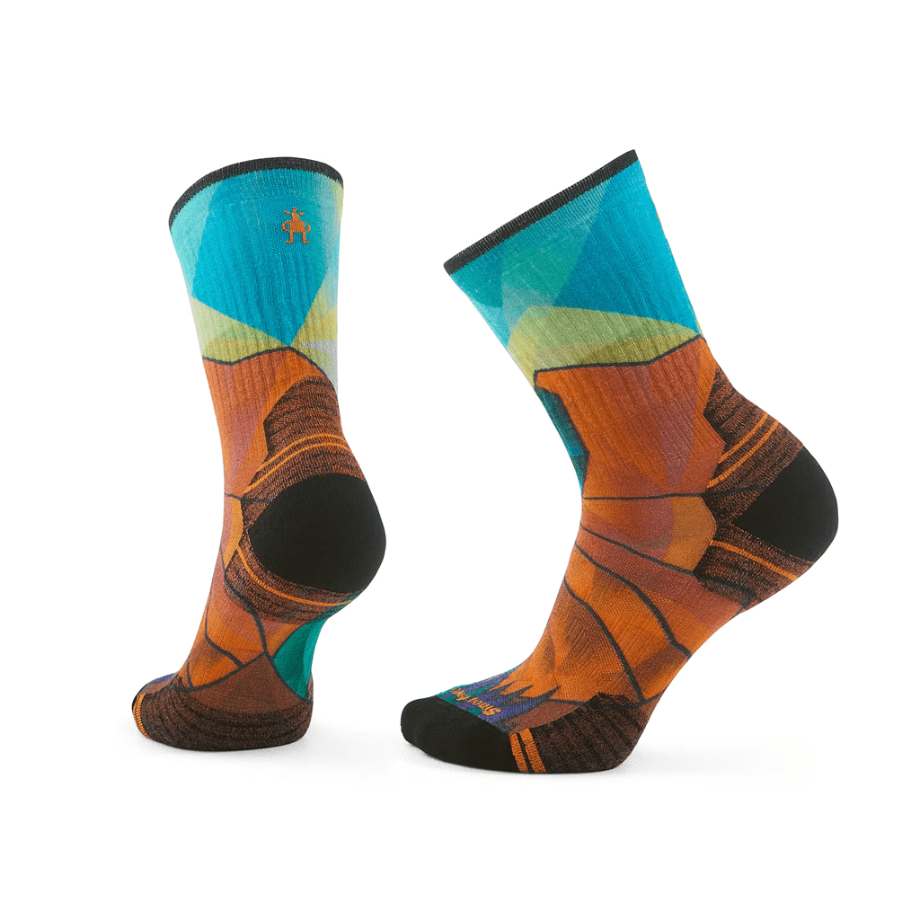 Socks Smartwool Womens Hike Targeted Cushion Mountain Prism Print - Orange Rust - Genetik Sport