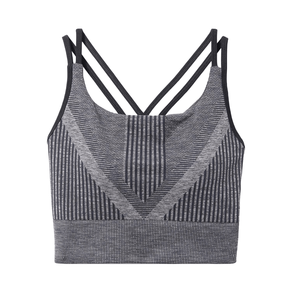Sports Bra Smartwool Intraknit Strappy - Black Heather - Genetik Sport