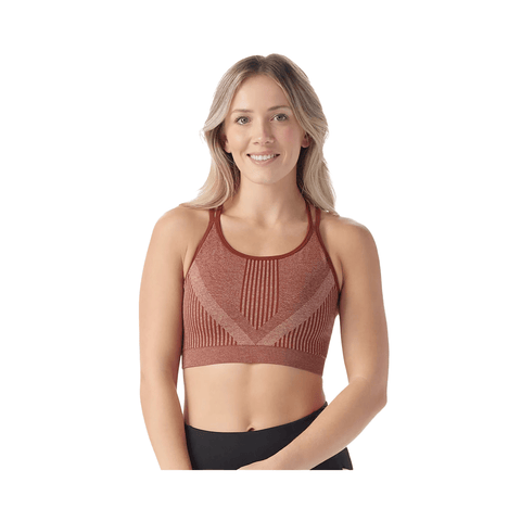 Sports Bra Smartwool Intraknit Strappy - Pecan Brown Heather - Genetik Sport
