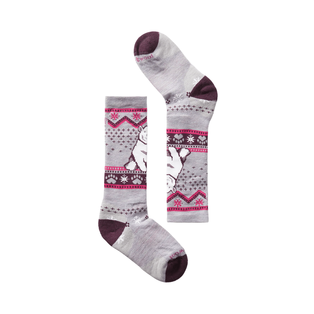 Youth Socks Smartwool Ski Full Cushion Polar Bear OTC - Purple Eclipse - Genetik Sport