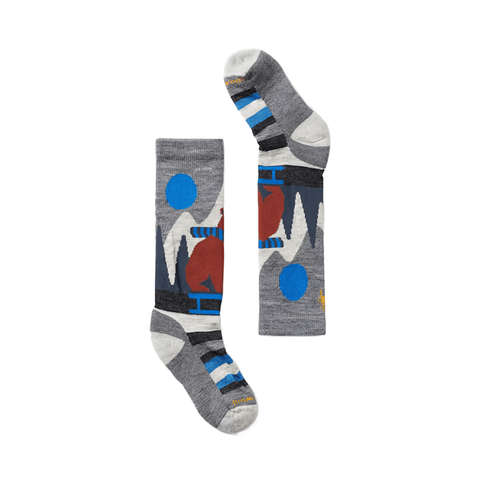 Youth Socks Smartwool Ski Light Cushion Sleigh Bear OTC - Medium Gray - Genetik Sport