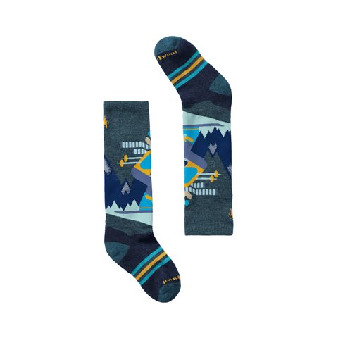 Youth Socks Smartwool Ski Wintersport Full Cushion Mountain Moose OTC - Twilight Blue - Genetik Sport