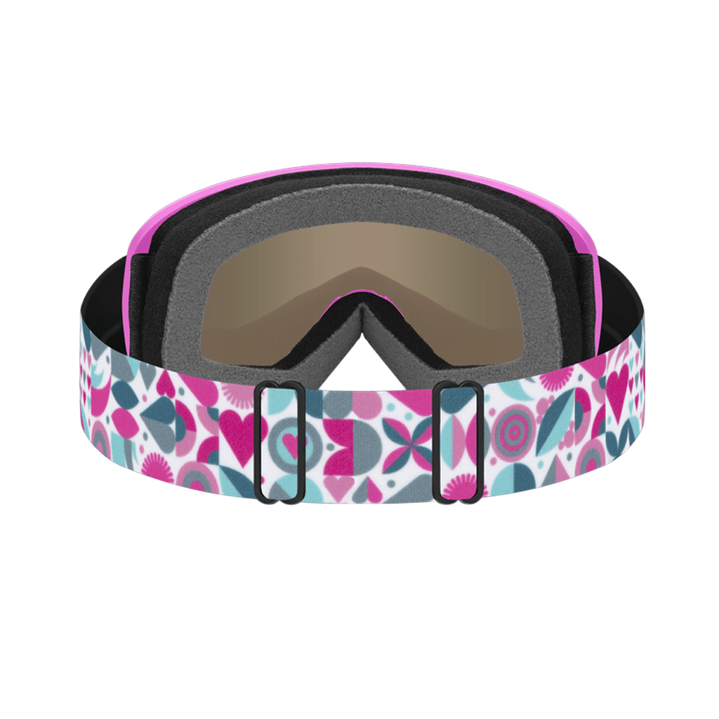 Youth Goggles Smith Snowday Vivid Pink Hearts - Green Sol - X Mirror - Genetik Sport