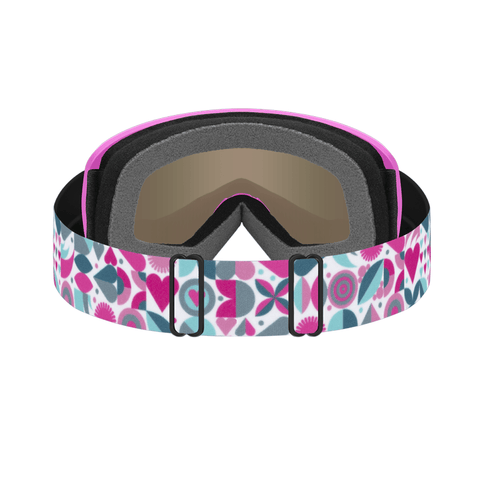 Youth Goggles Smith Snowday Vivid Pink Hearts - Green Sol - X Mirror - Genetik Sport