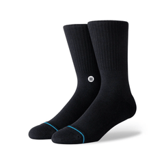 Socks Stance Icon Mid Cushion - Black/White - Genetik Sport