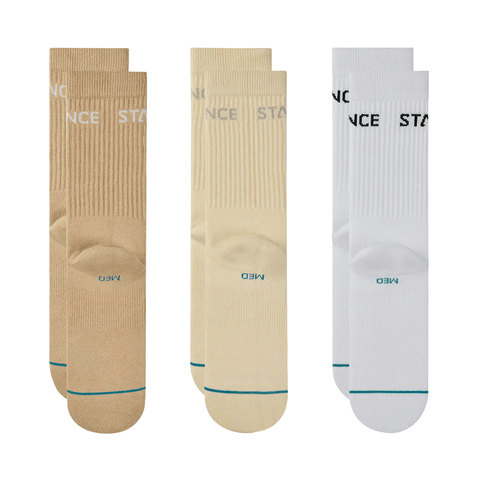 Socks Stance Origin Crew 3 - Pack - Cream - Genetik Sport