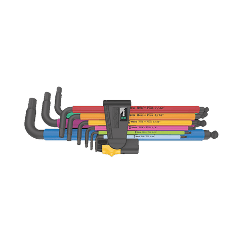 Hex Key Set Wera 950/9 Hex - Plus Multicolour Imperial BlackLaser - 9 Pieces - Genetik Sport