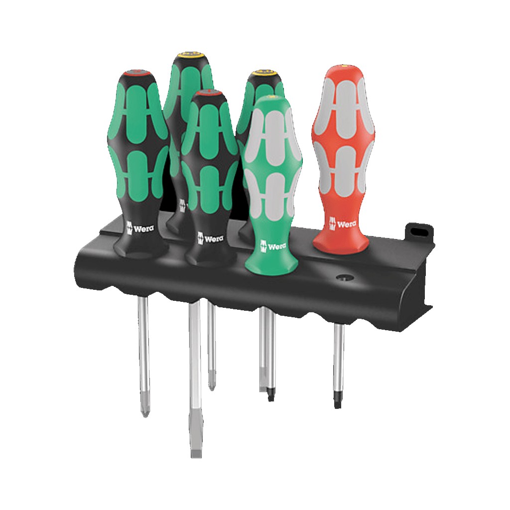 Screwdriver Set Wera 334/368/6 with Rack - 6 Pieces - Genetik Sport