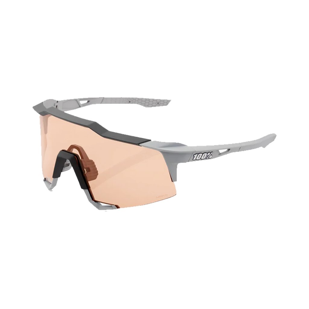 Mtb Sunglasses 100% Speedcraft Soft Tact Stone Grey - HiPER Coral Lens - Genetik Sport