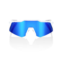 Mtb Sunglasses 100% Speedcraft XS Matte White - Blue Multilayer Mirror Lens - Genetik Sport