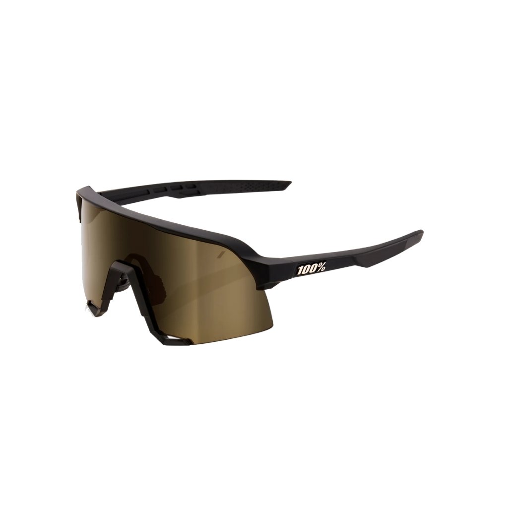 Sunglasses 100% Soft Tact Black/Soft Gold Mirror Lens - Genetik Sport