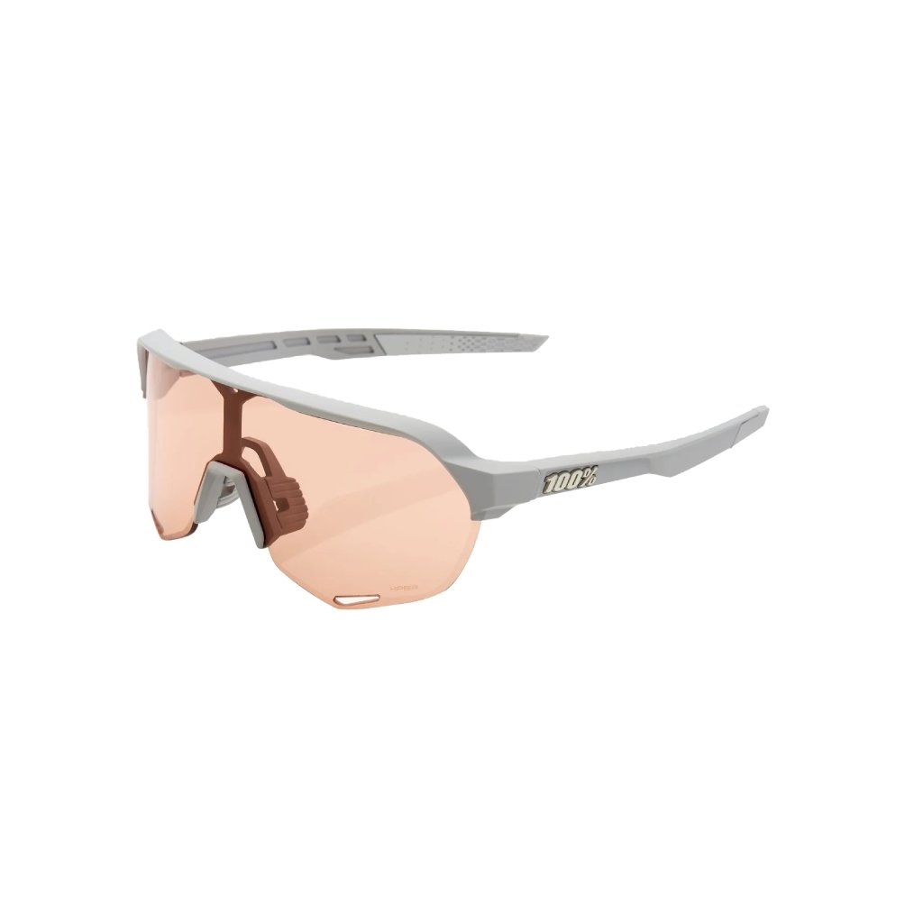 SUNGLASSES 100% Sports Performance Eyewear SP20 - S2 - Soft Tact Stone Grey - HiPER Coral Lens - Genetik Sport
